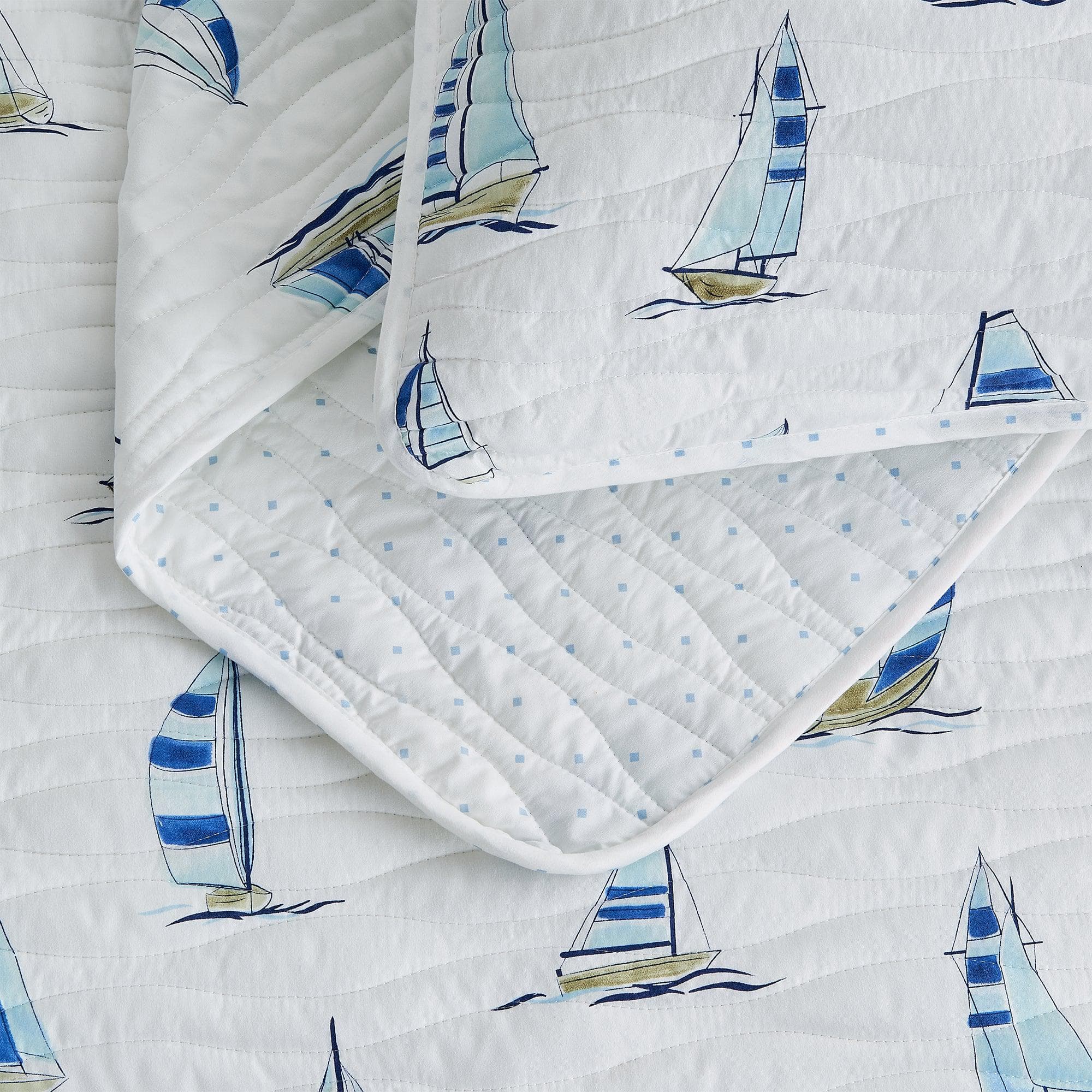 Coastal Blue Sailboat Quilt Set - Marzano Collection - Tuesday Morning - Quilts & Comforters