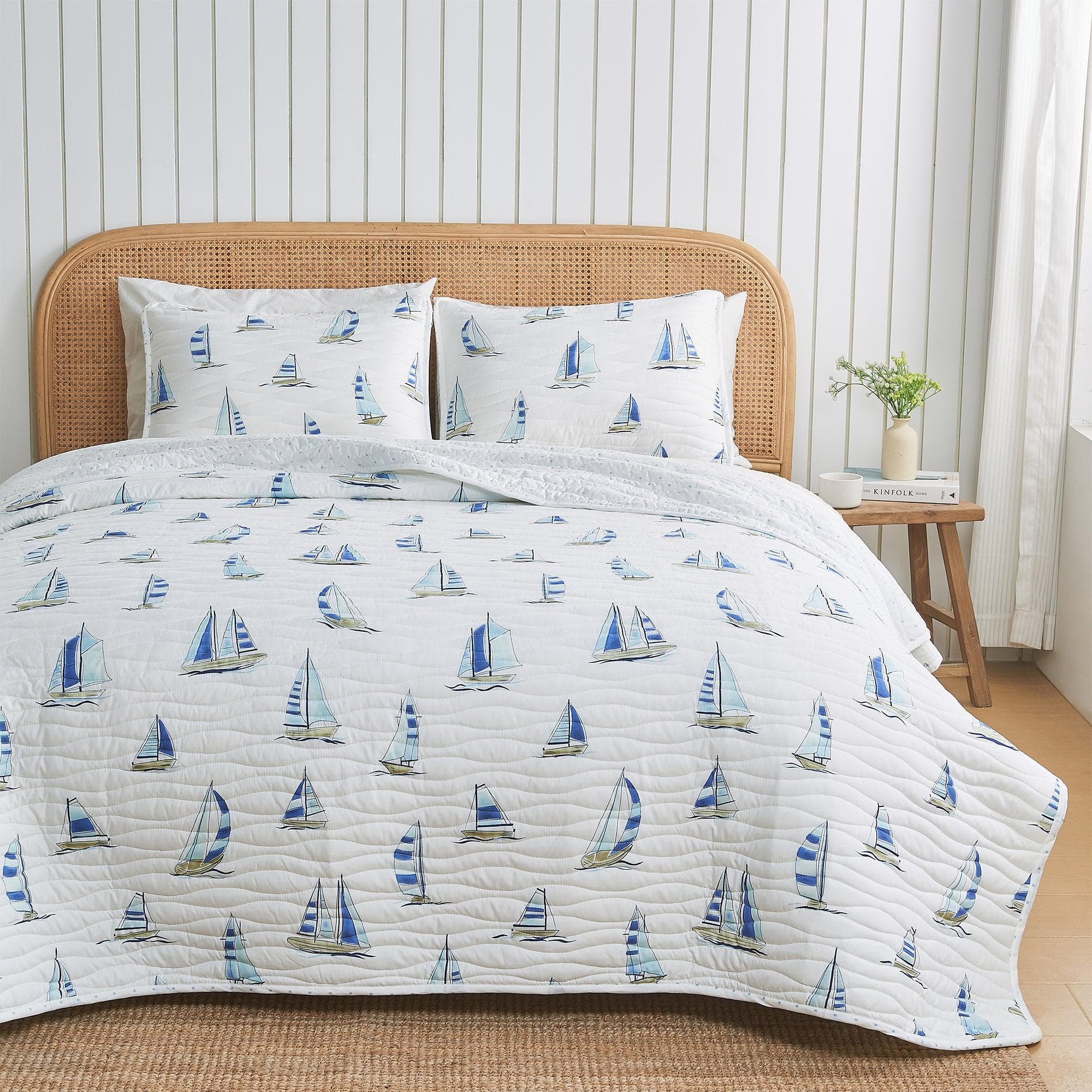 Coastal Blue Sailboat Quilt Set - Marzano Collection - Tuesday Morning - Quilts & Comforters