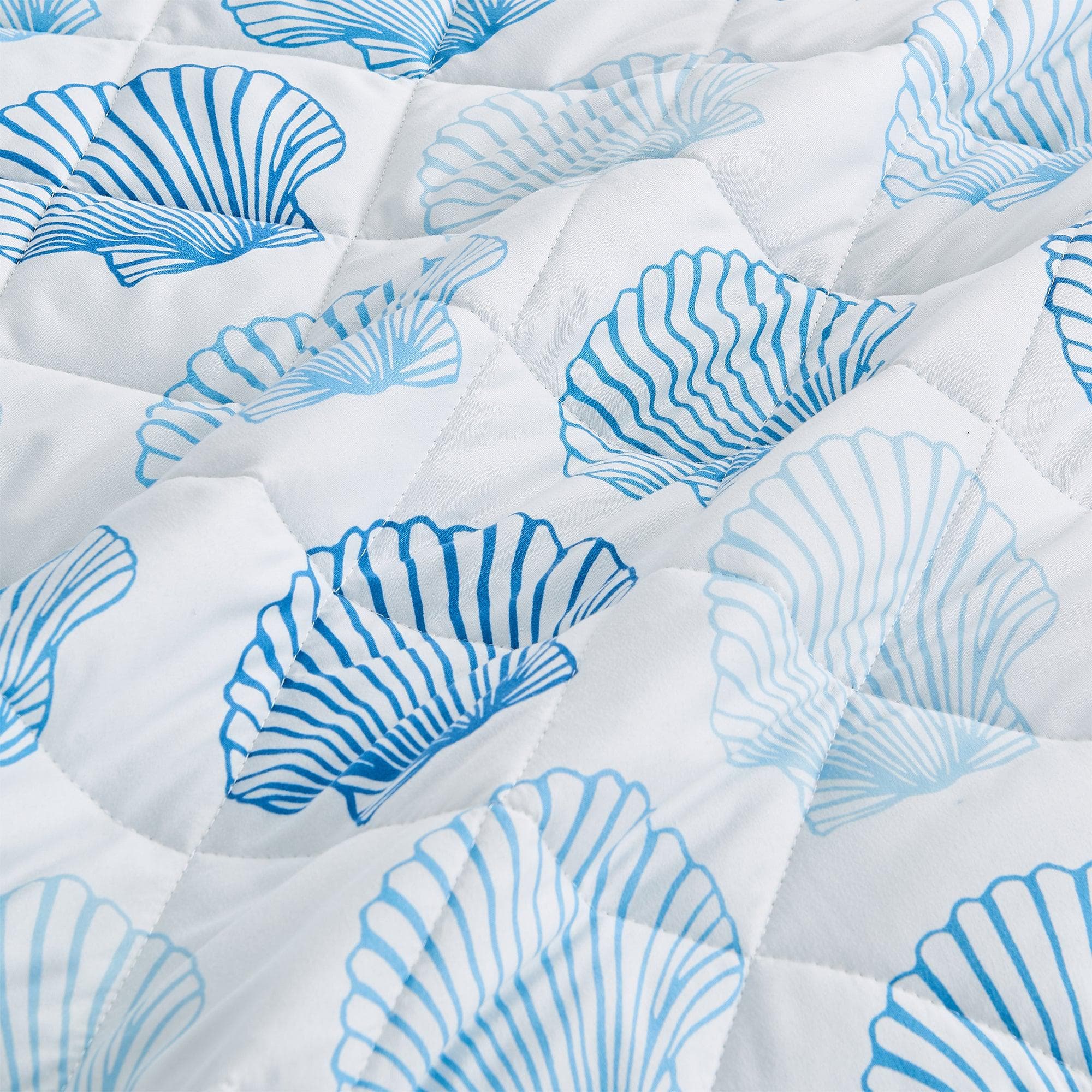 Coastal Blue Seashell Quilt Set - Cersi Collection - Tuesday Morning - Quilts & Comforters