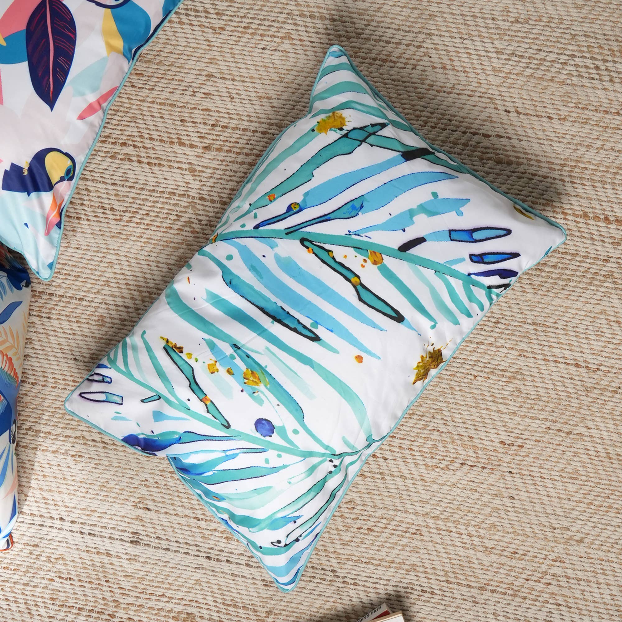 Coastal Breeze Leaf Printed Pillow 24