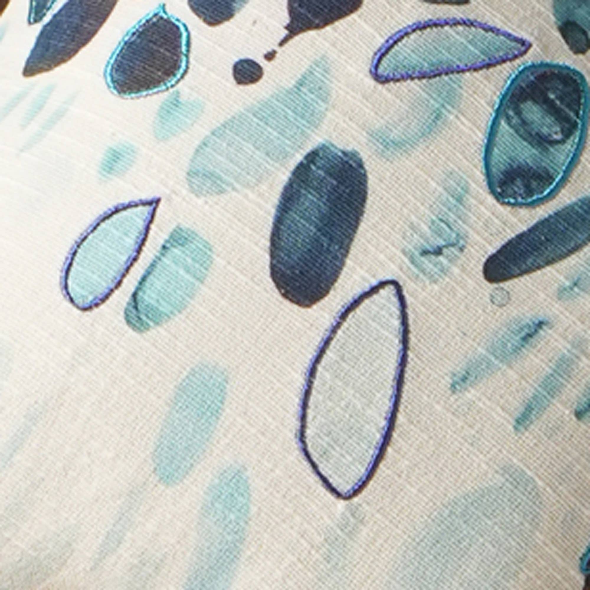 Coastal Droplets Printed & Embroidered Pillow 18