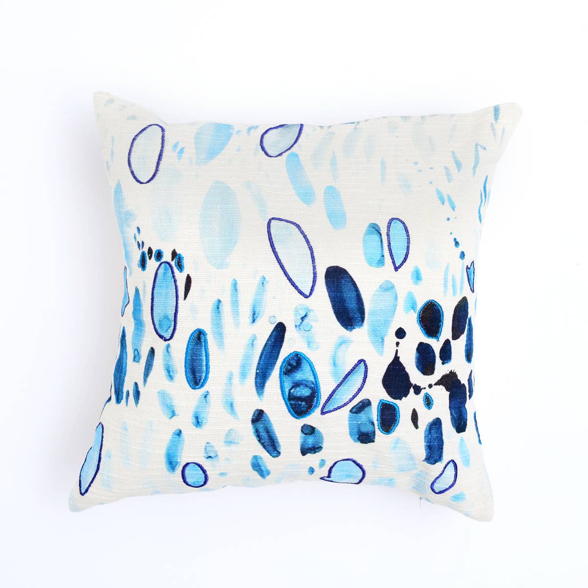 Coastal Droplets Printed & Embroidered Pillow 18