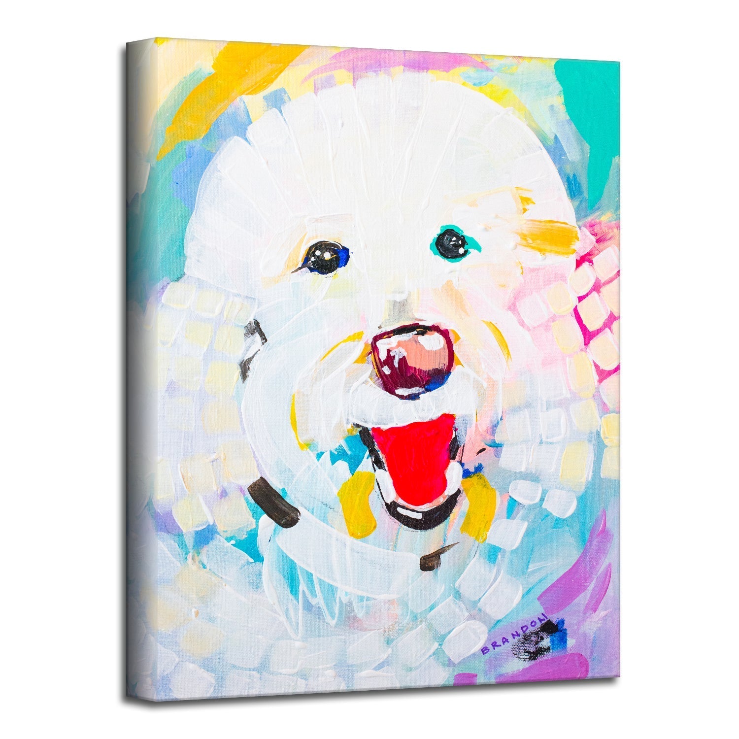 Colorburst Bichon' Wrapped Canvas Wall Art - Tuesday Morning - Wall Art