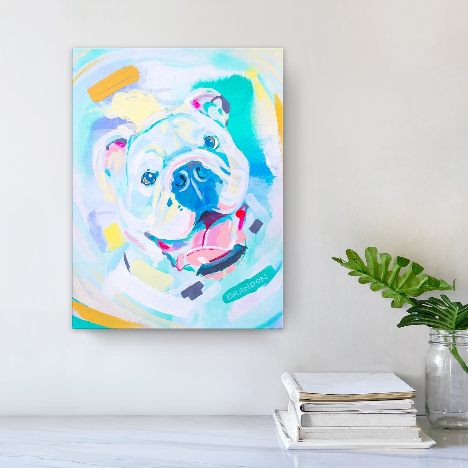 Colorburst Bulldog' Wrapped Canvas Wall Art - Tuesday Morning - Wall Art