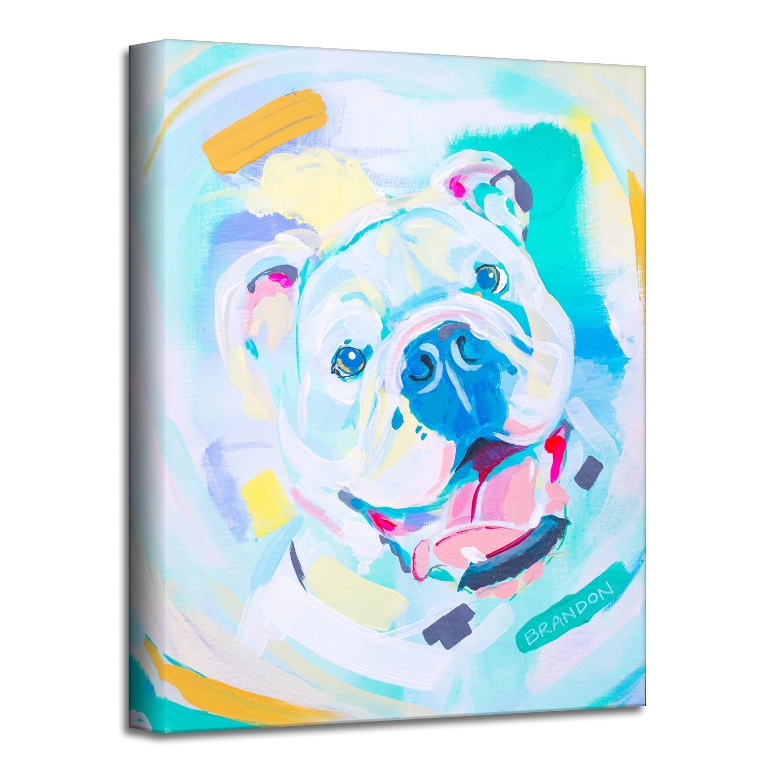 Colorburst Bulldog' Wrapped Canvas Wall Art - Tuesday Morning - Wall Art