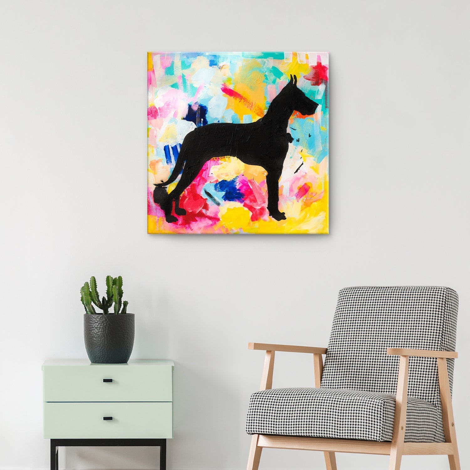 Colorburst Great Dane' Wrapped Canvas Wall Art - Tuesday Morning - Wall Art