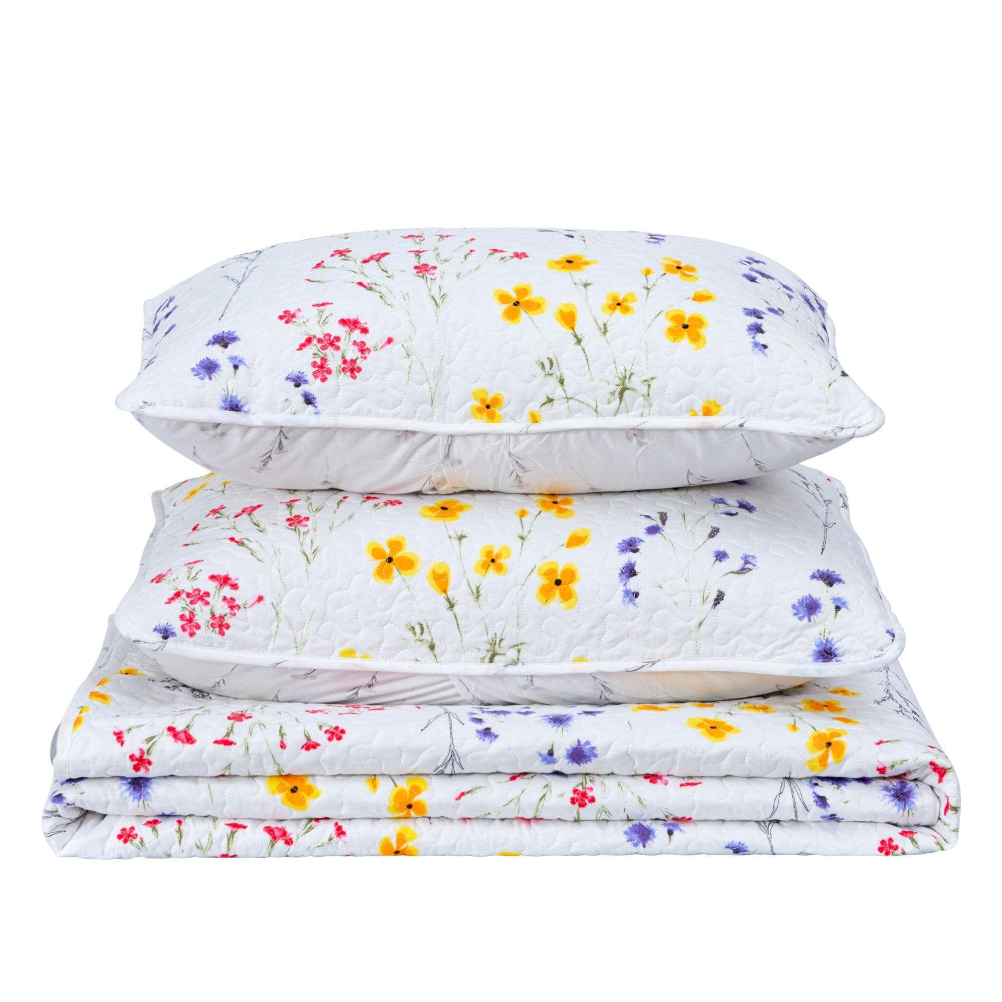 Colorful Floral 3 Piece Quilt Set - Marianne Collection - Tuesday Morning - Quilts & Comforters