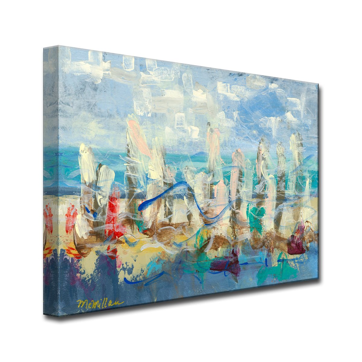 Colorful Shoreline' Wrapped Canvas Wall Art - Tuesday Morning - Wall Art