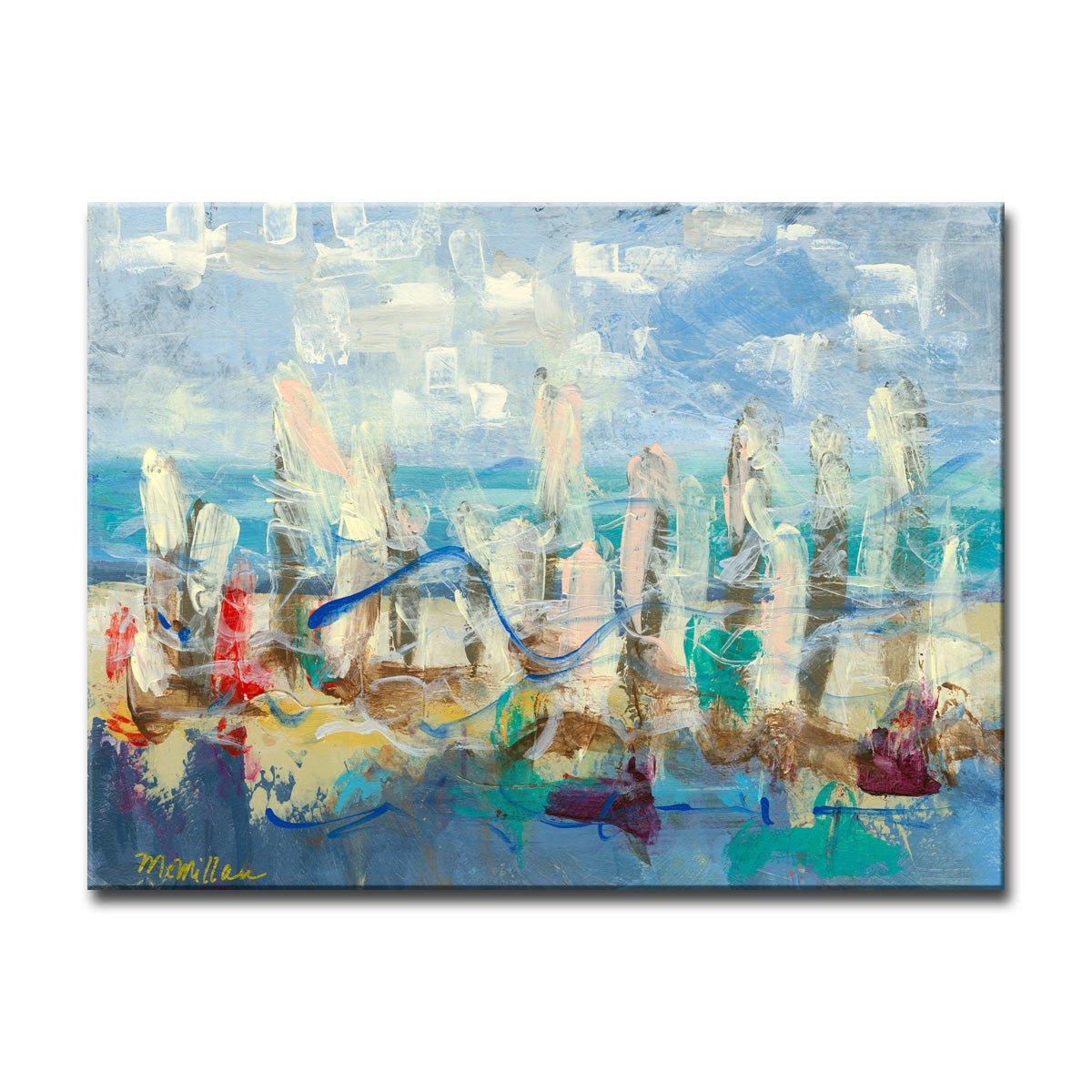 Colorful Shoreline' Wrapped Canvas Wall Art - Tuesday Morning - Wall Art