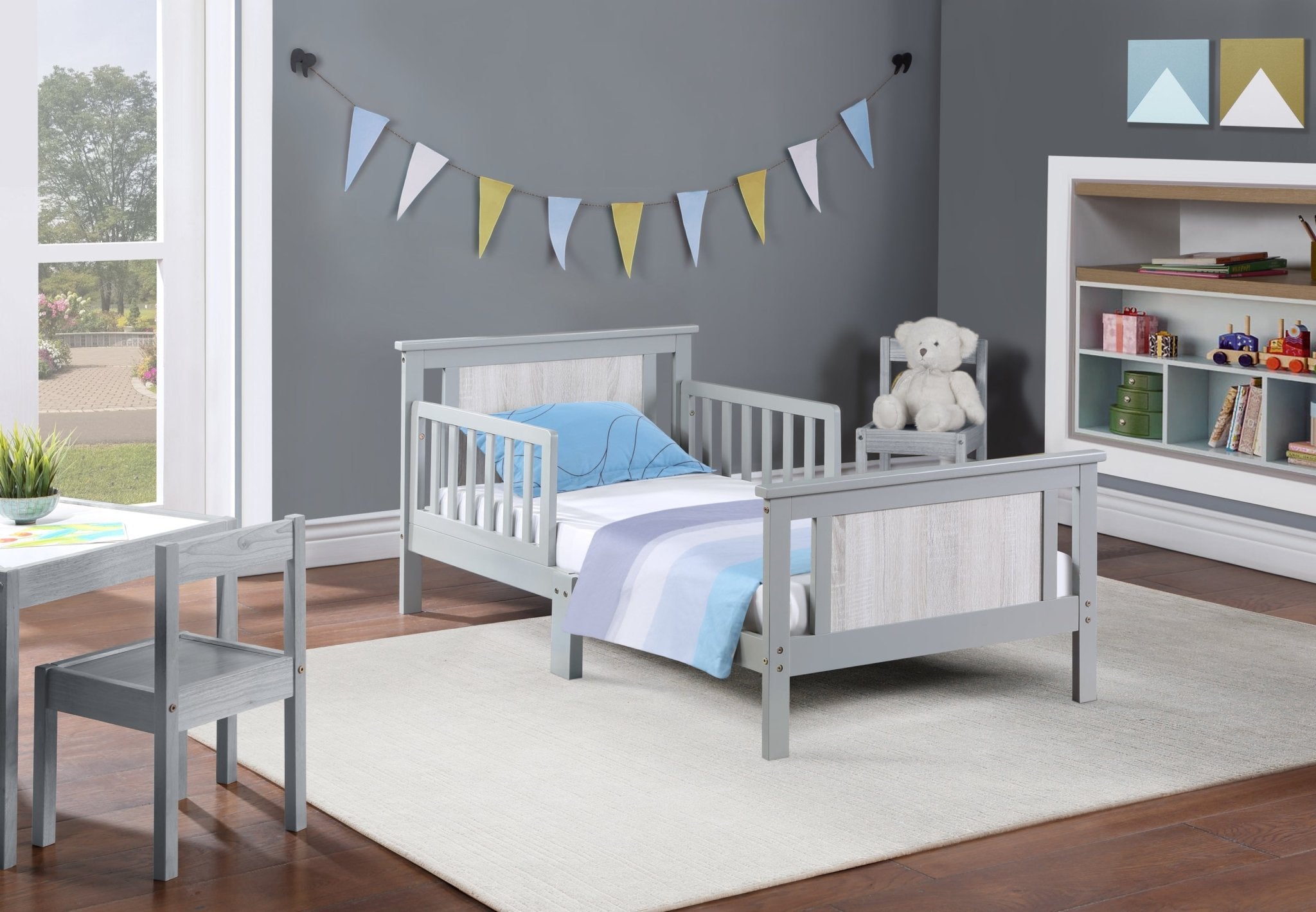 Connelly Reversible Panel Toddler Bed Gray/Rockport Gray - Tuesday Morning - Kids Beds