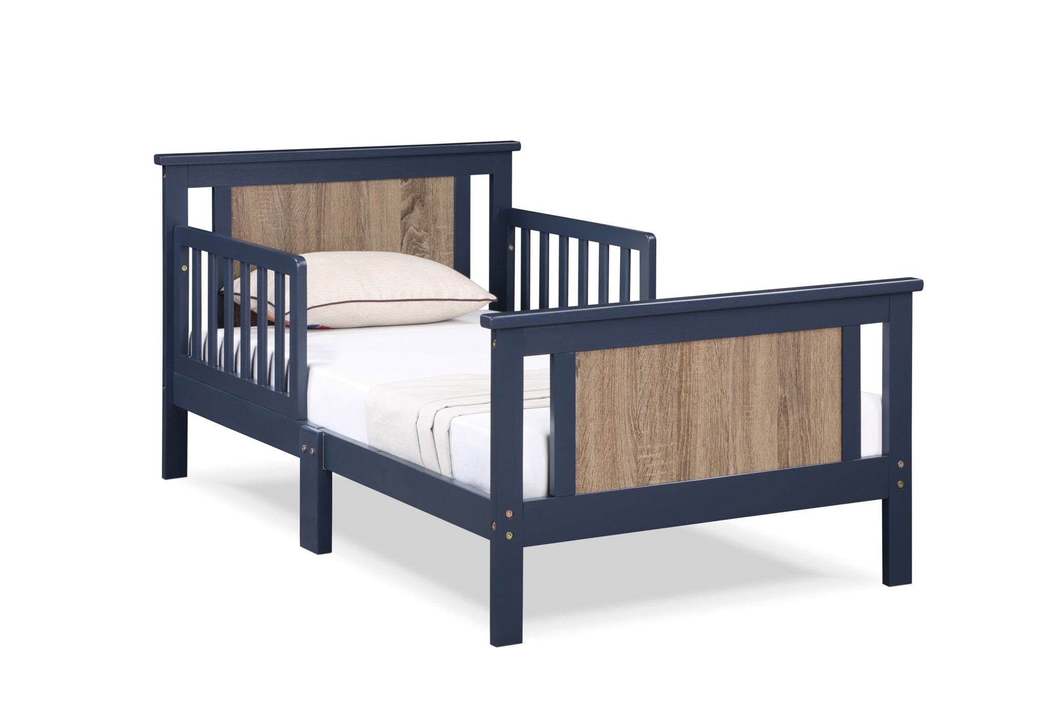 Connelly Reversible Panel Toddler Bed Midnight Blue/Vintage Walnut - Tuesday Morning - Kids Beds