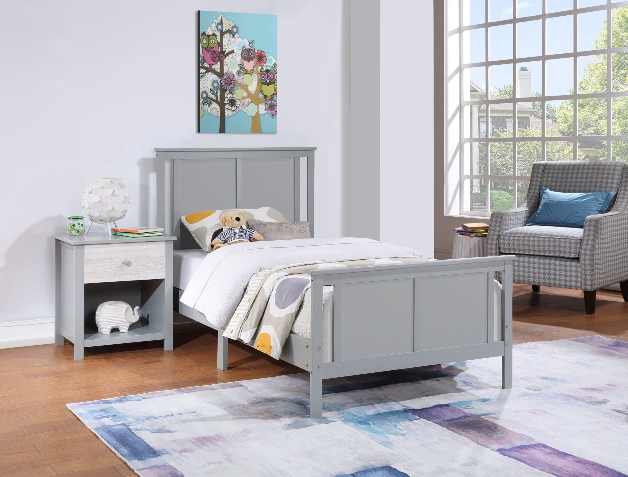 Connelly Reversible Panel Twin Bed Gray/Rockport Gray - Tuesday Morning - Gliders & Rockers