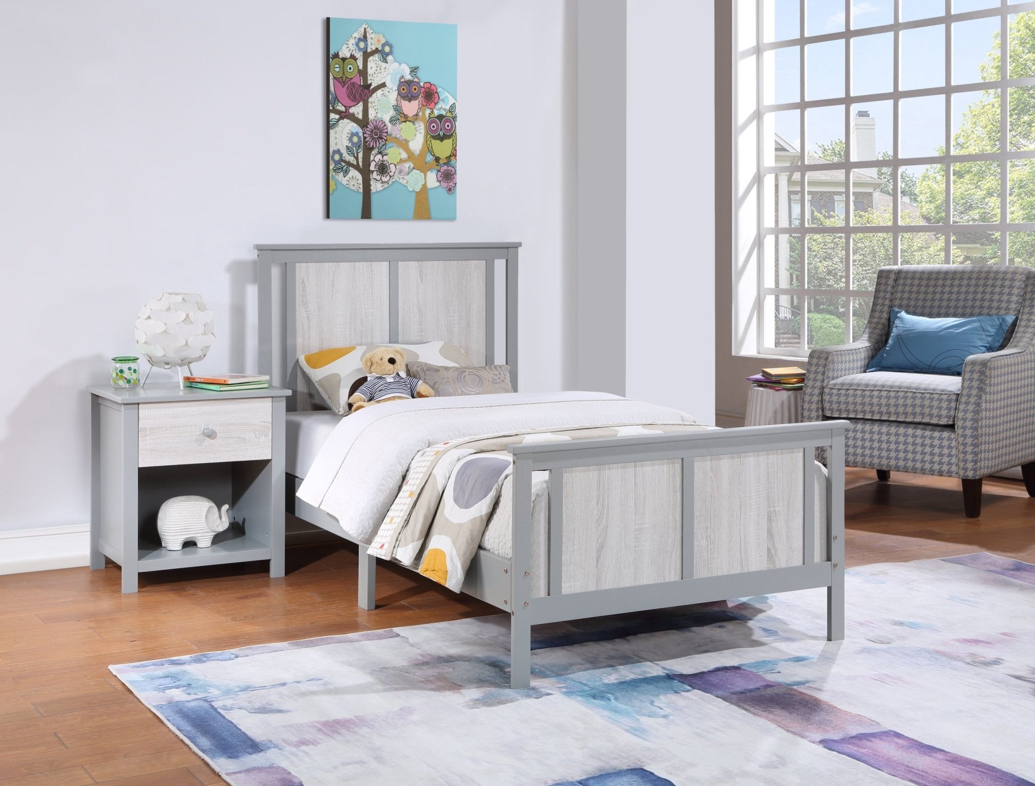 Connelly Reversible Panel Twin Bed Gray/Rockport Gray - Tuesday Morning - Gliders & Rockers