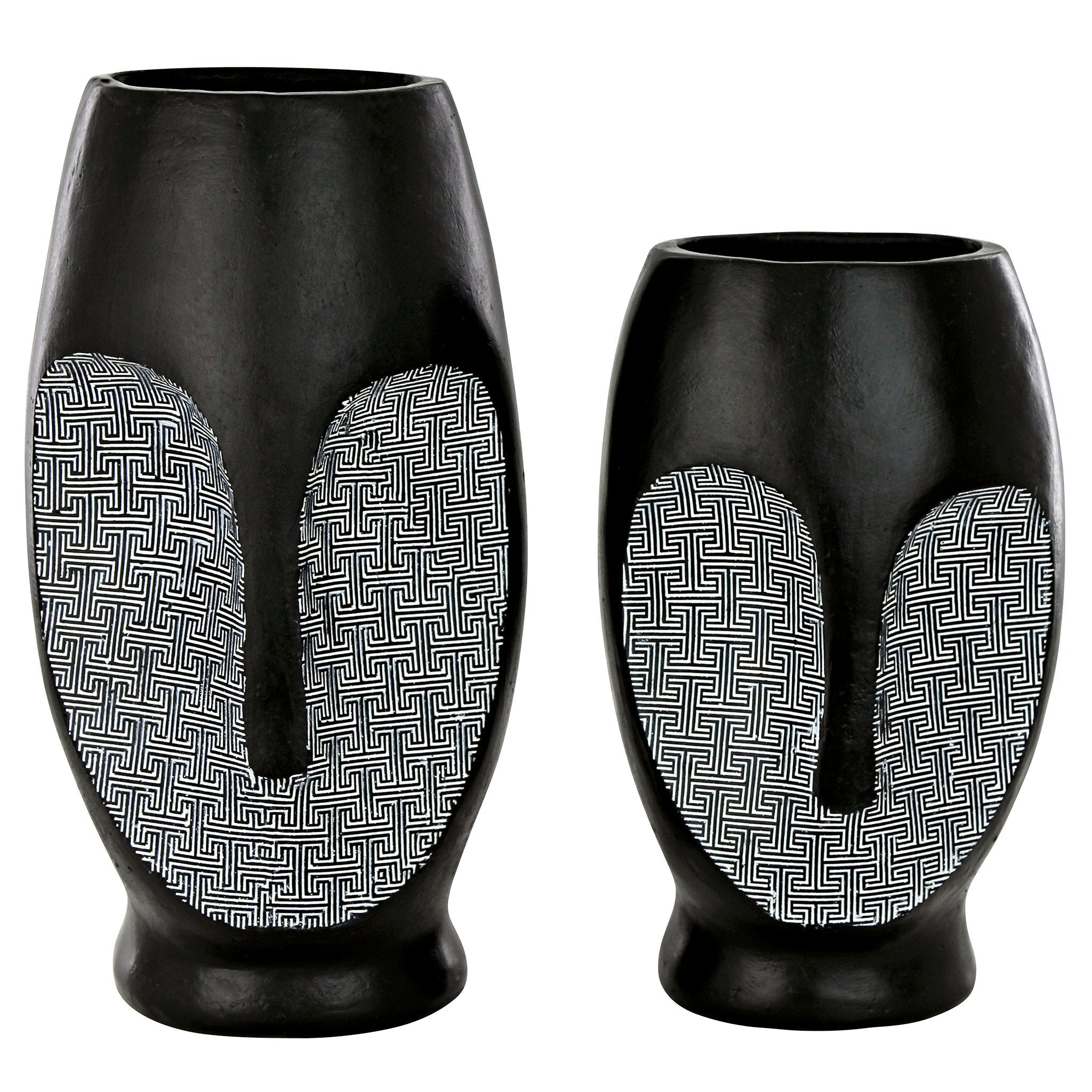 Contemporary Cubist African Mask Sculptural Vase Set - Tuesday Morning - Vases