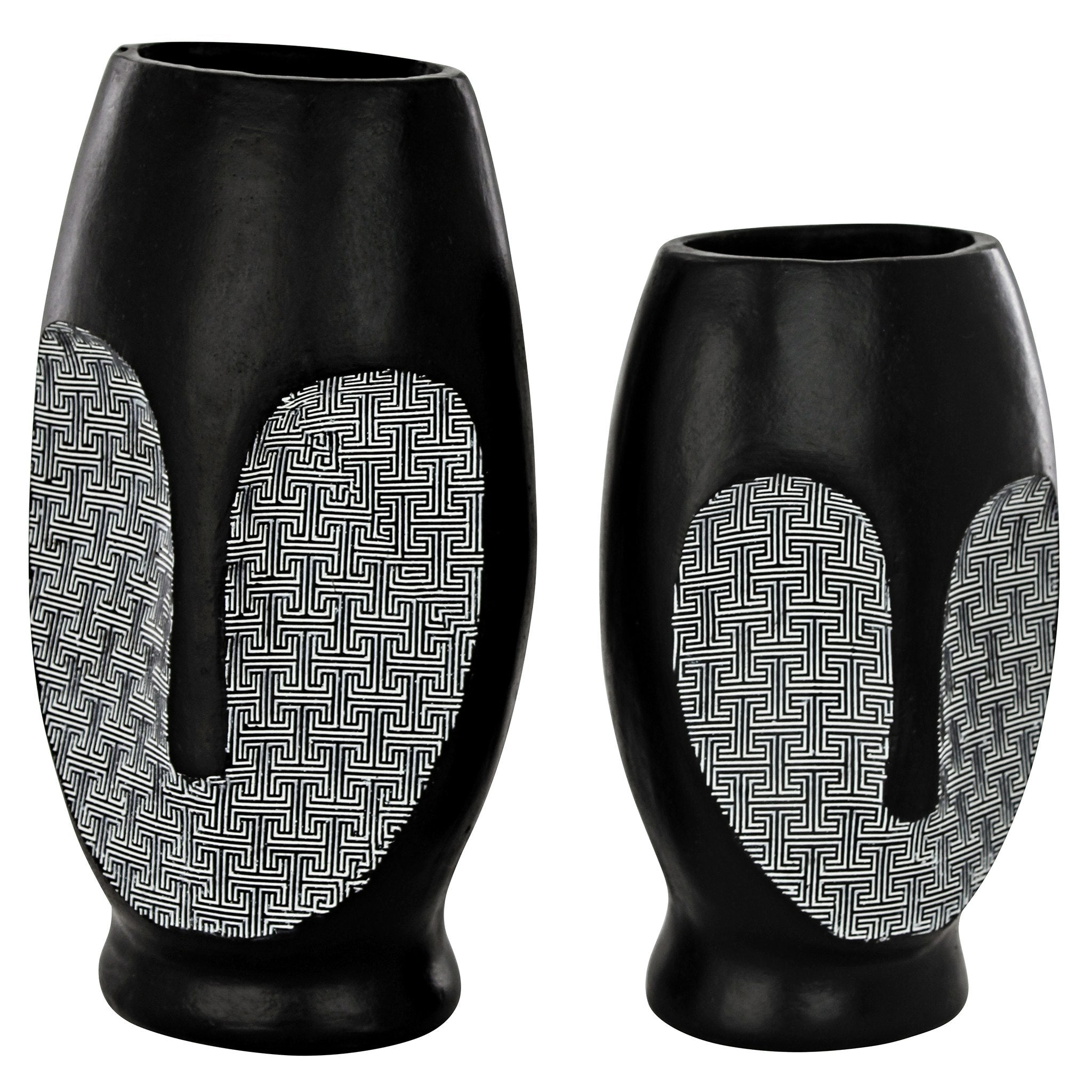 Contemporary Cubist African Mask Sculptural Vase Set - Tuesday Morning - Vases