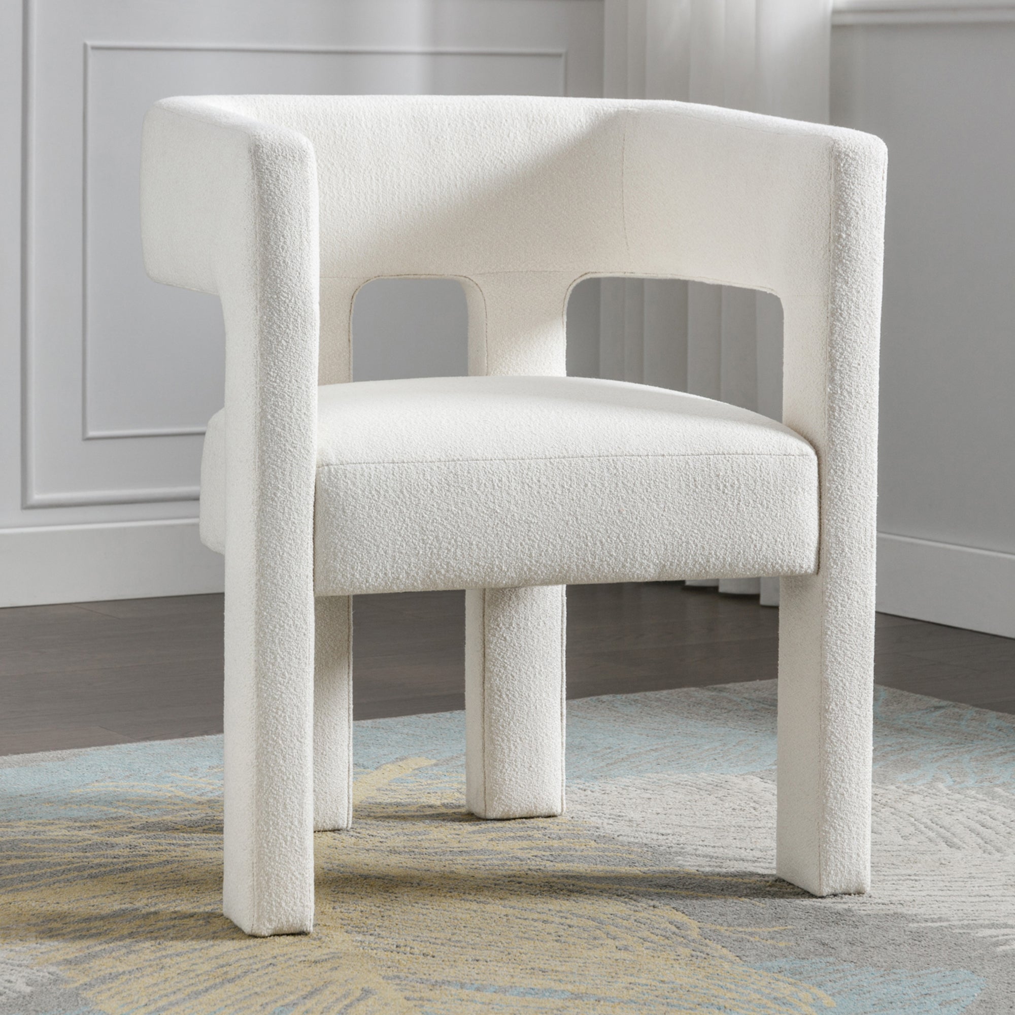 Contemporary Designed Fabric Upholstered Accent Chair - Beige - Tuesday Morning - Chairs