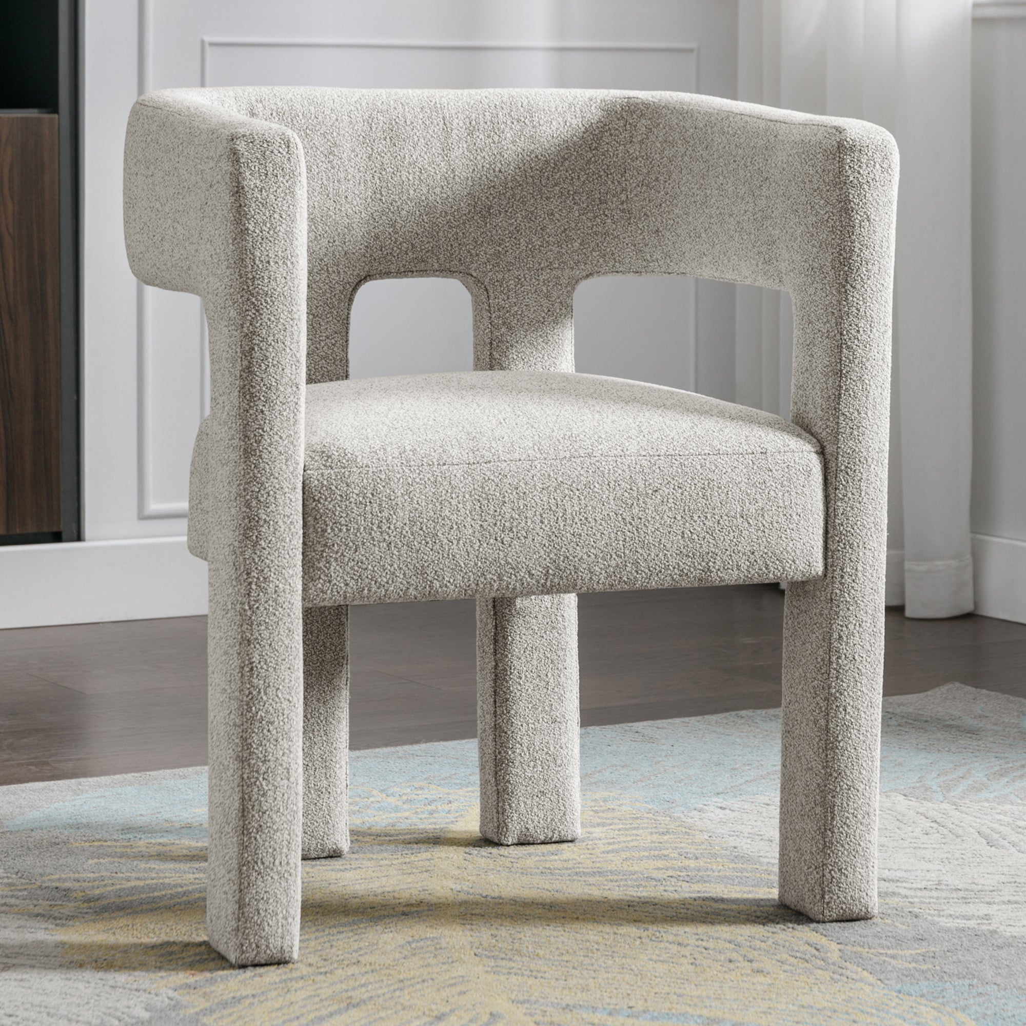 Contemporary Designed Fabric Upholstered Accent Chair , Gray - Tuesday Morning - Chairs