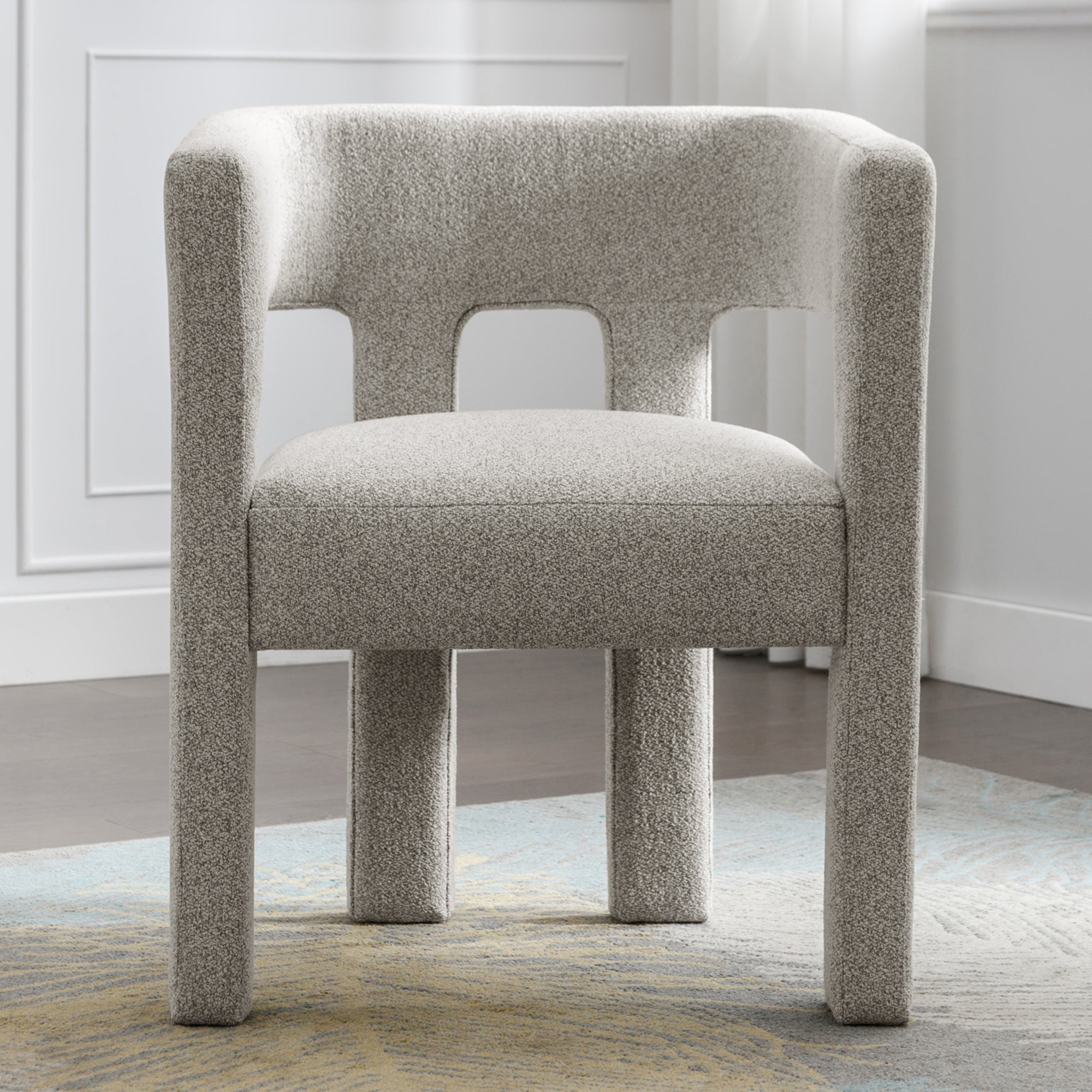 Contemporary Designed Fabric Upholstered Accent Chair , Gray - Tuesday Morning - Chairs