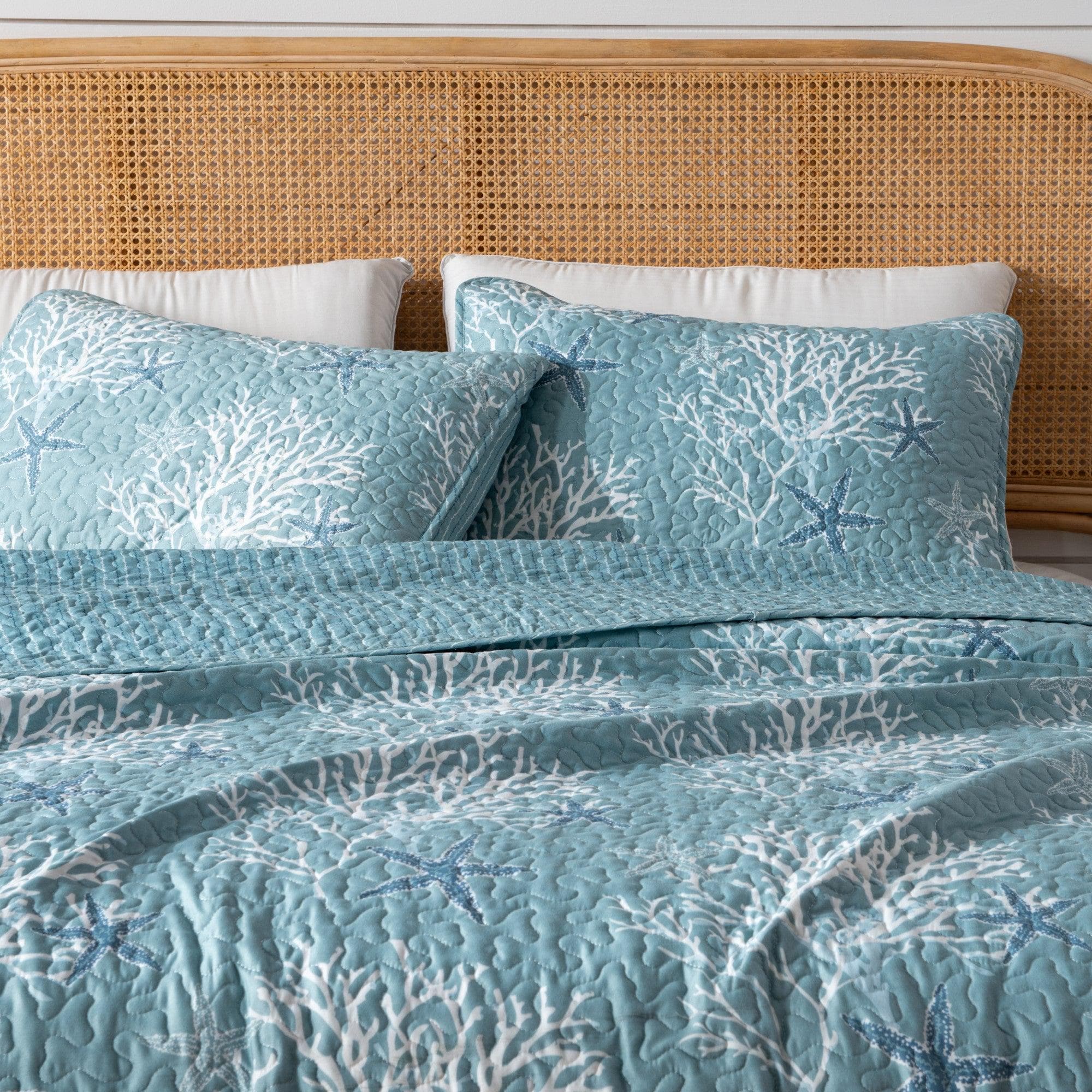 Coral & Starfish Quilt Set - Fenwick Collection - Tuesday Morning - Quilts & Comforters