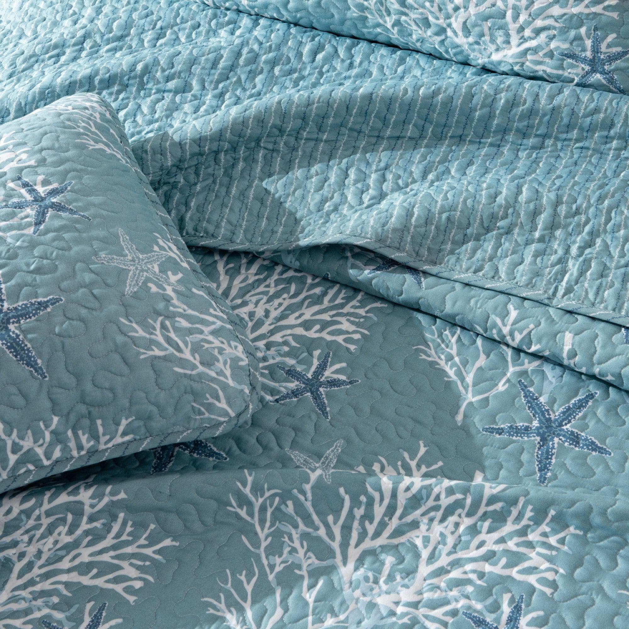 Coral & Starfish Quilt Set - Fenwick Collection - Tuesday Morning - Quilts & Comforters