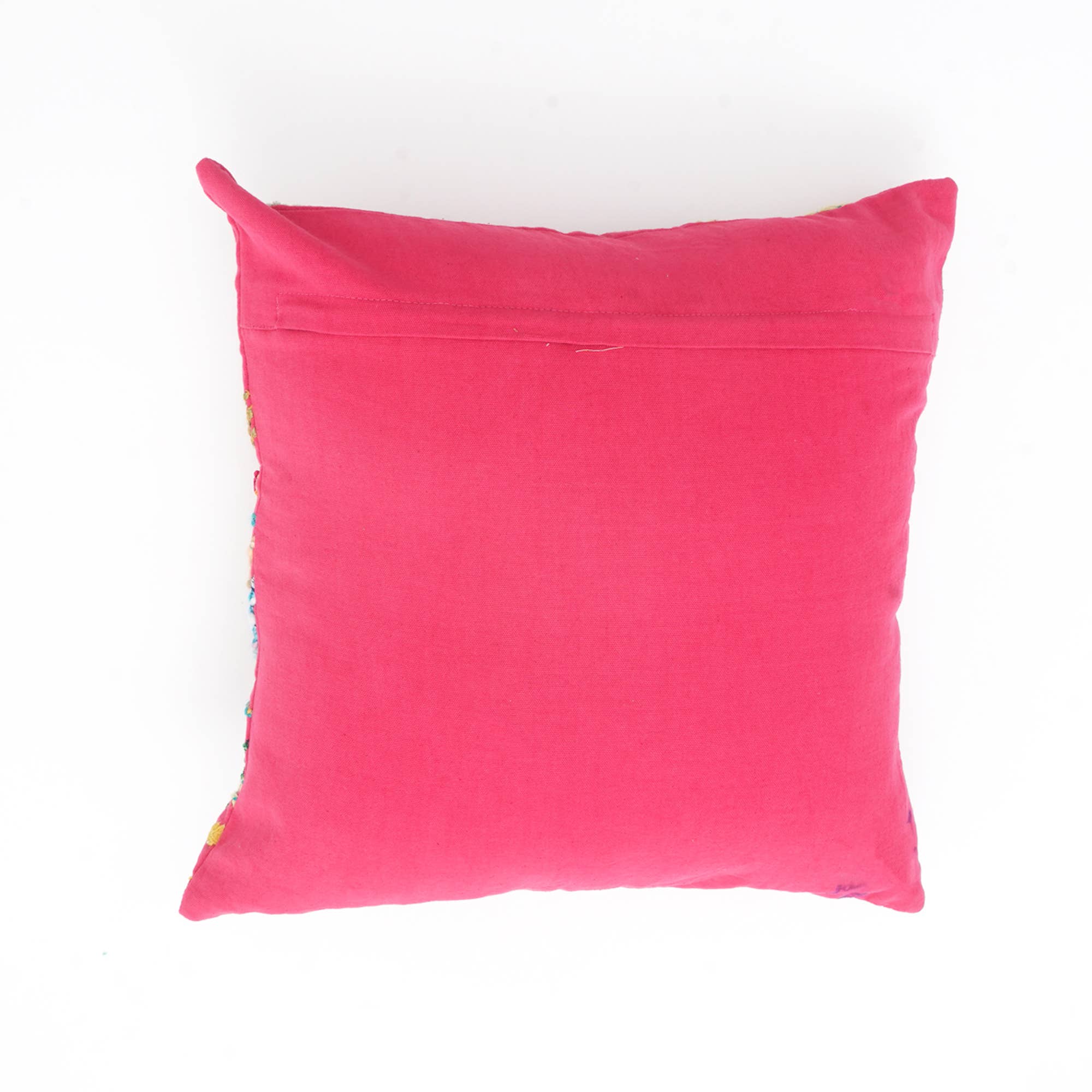 Cotton Embroidered Cushion - Pink 18