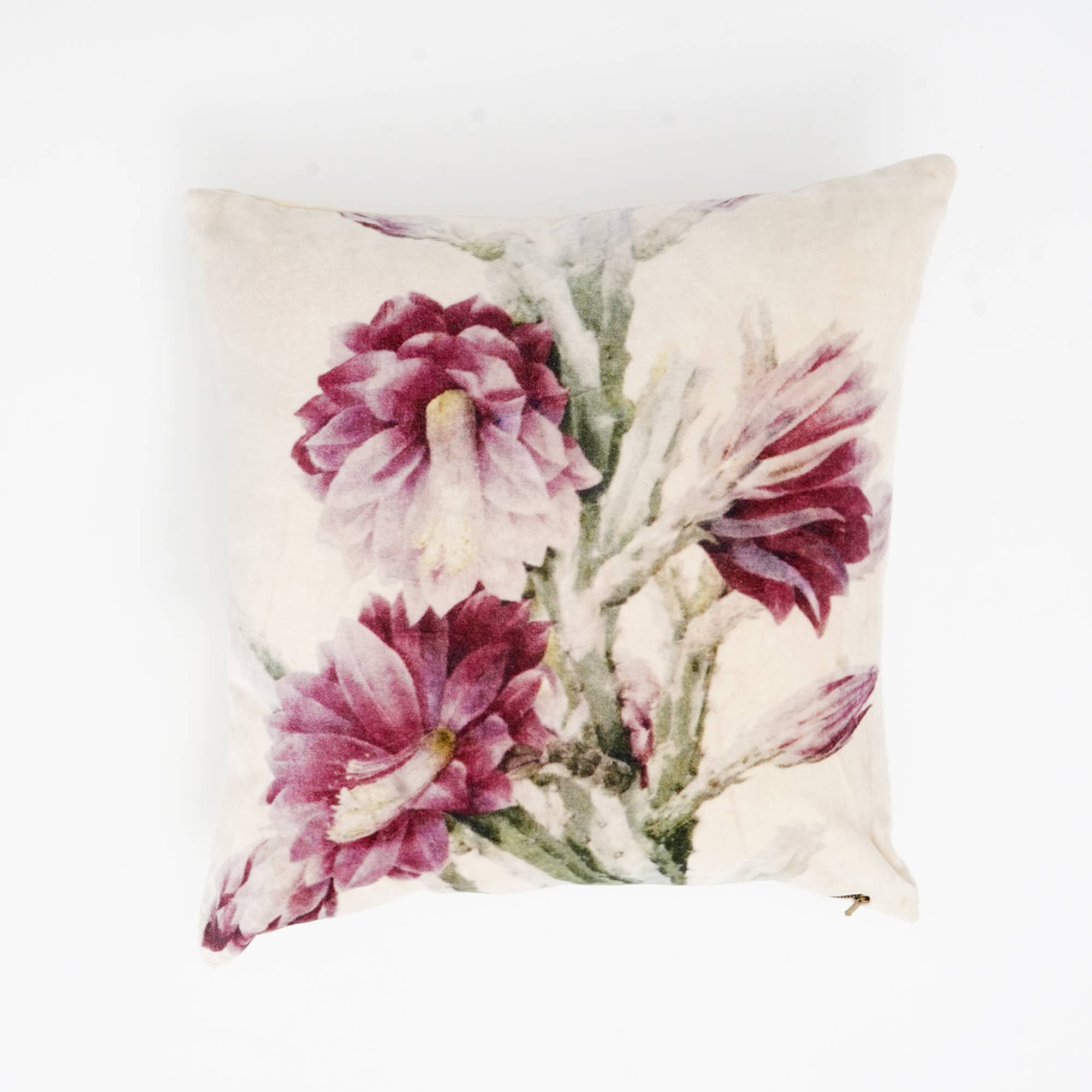 Cotton Velvet Flower Printed Cushion 18