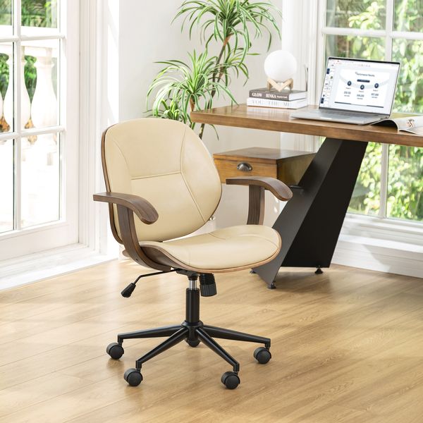 Leatherette Gaslift Adjustable Swivel Office Chair