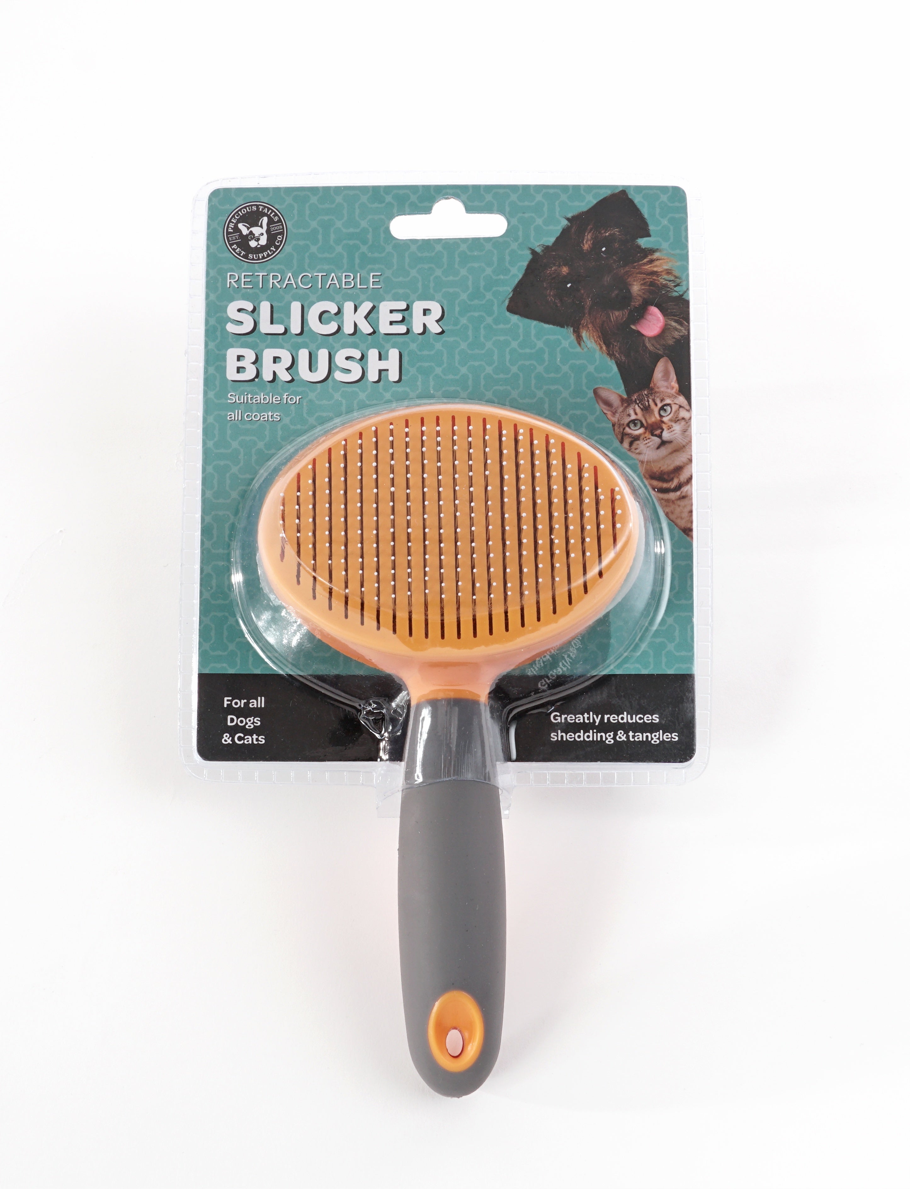 Precious Tails White Retractable Slicker Brush