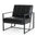 Glitzhome Mid Century Accent Chairs With Armrest, Metal Frame & Faux Leather