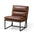 glitzhome Coffee Thick Leatherette Accent Chair with Metal Frame& Backrest