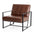 Glitzhome Mid Century Accent Chairs With Armrest, Metal Frame & Faux Leather