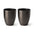 16.75"H Set of 2 Eco-Friendly Resin and Stone Faux Brushed Steel Texture Tall Planter