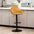 Modern Mustard Yellow Leatherette Gaslift Adjustable Swivel Bar Stool