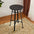 41.25"H Black Steel Bar Table with Round Elm Wood Top