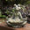 Meditating Yoga Frog Outdoor Statue Garden Sculpture Decor with Birdbath, 14.25" H