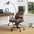 Glitzhome Modern Leatherette Gaslift Adjustable Sleek Swivel High Back Office Chair