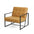 Glitzhome Mid Century Accent Chairs With Armrest, Metal Frame & Faux Leather