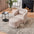 Swivel barrel chair with ottoman