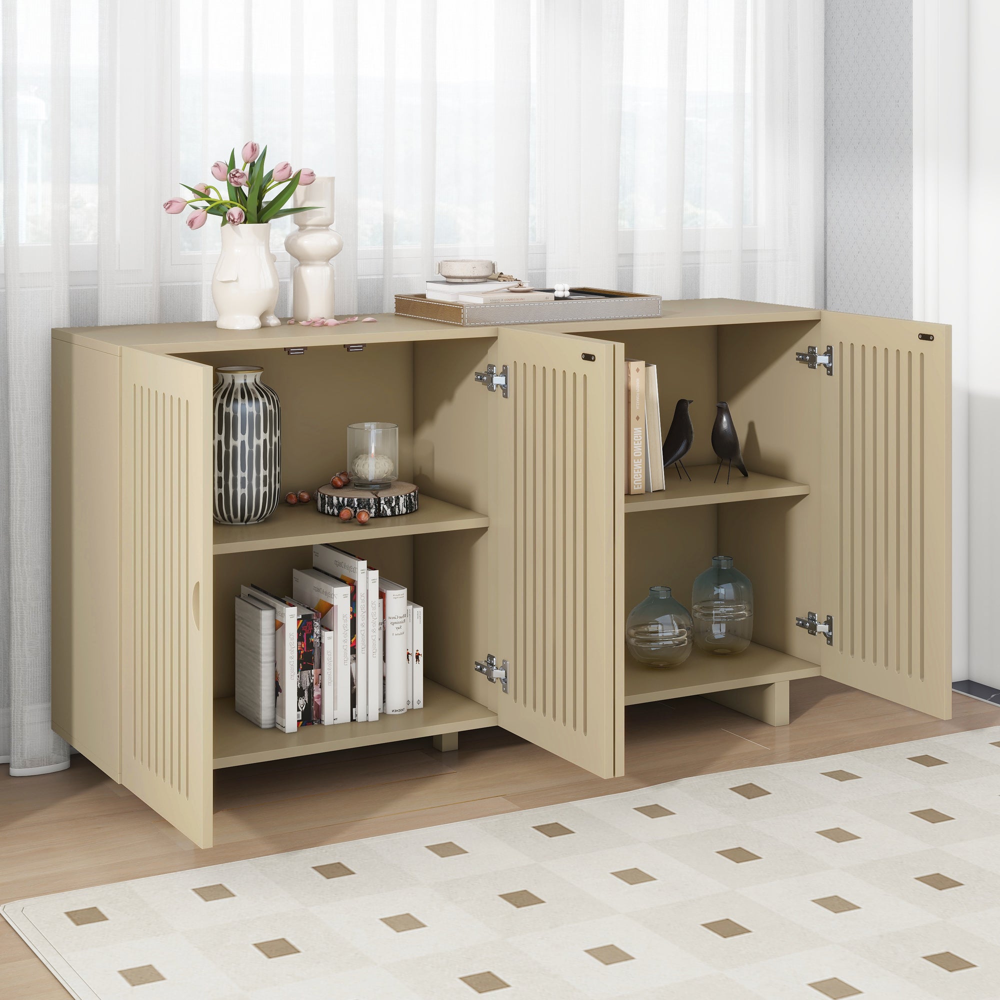 Modern Style Sideboard  (Almond)