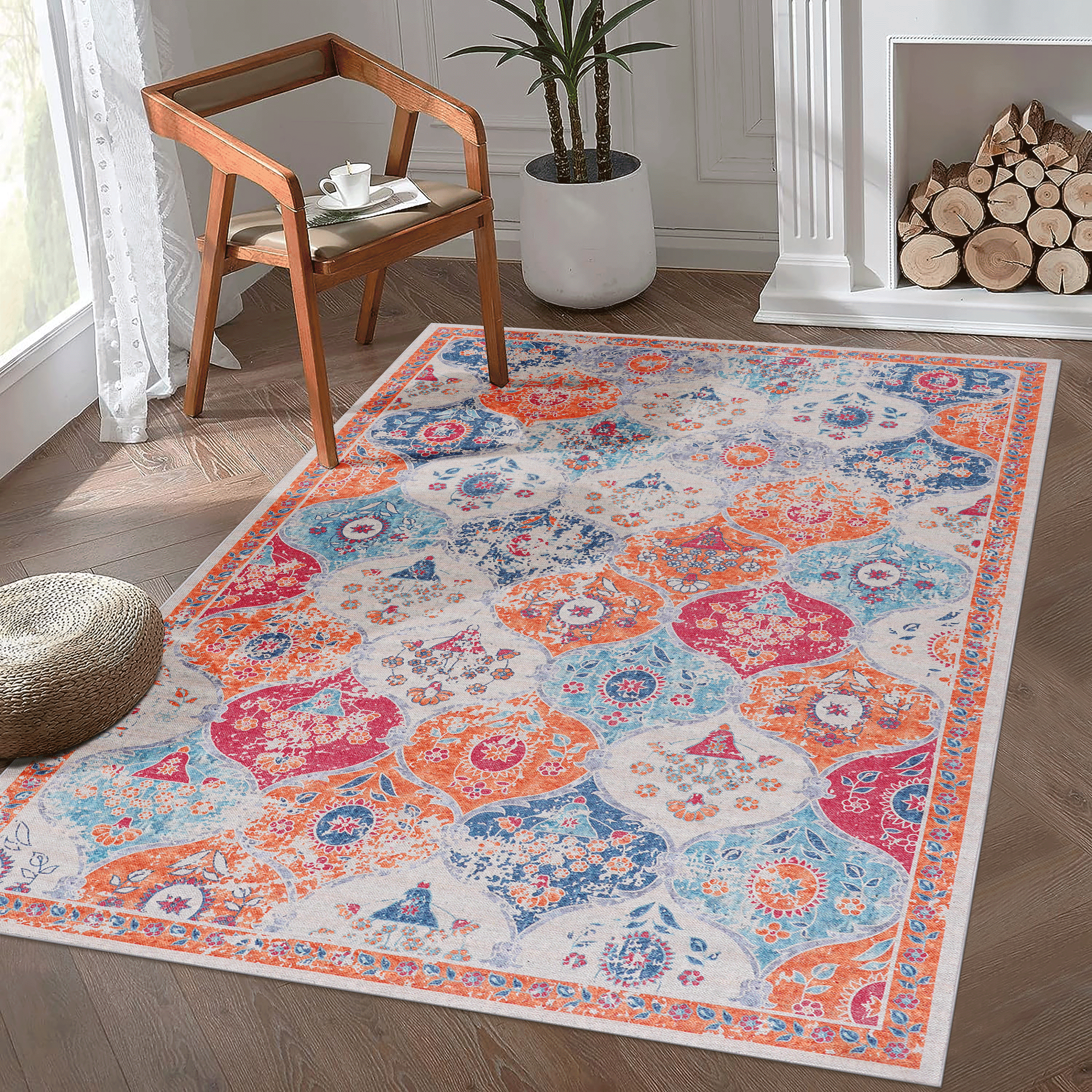 Naar Washable Area Rugs, Low-Pile, Non-Slip, Non-Shedding, Foldable, Kid & Pet Friendly