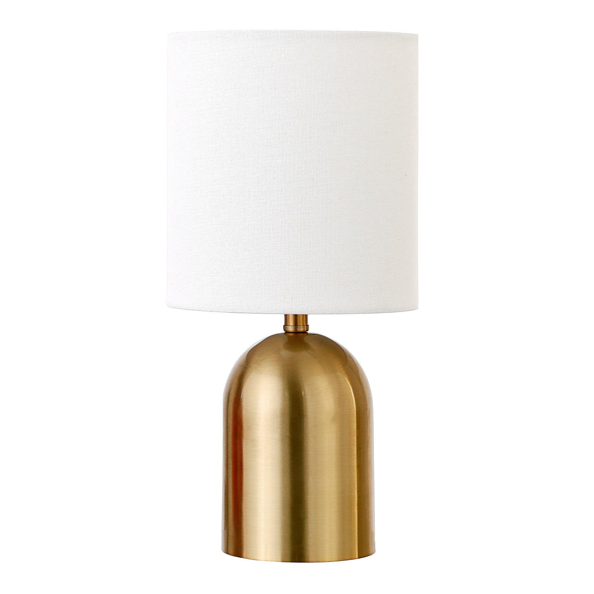 Metal Cylinder Table Lamp With White Drum Shade