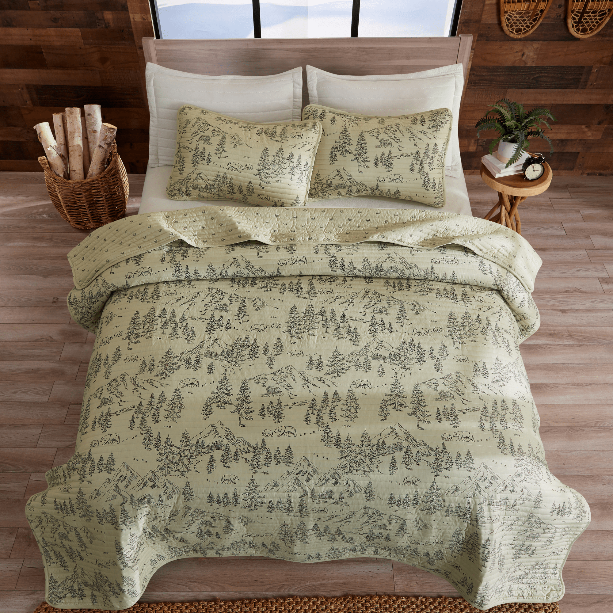 Great Bay Home 3 Piece Lodge Printed Quilt - Moonlight Ridge 3 Piece Lodge Printed Quilt Set | Moonlight Ridge Collection 