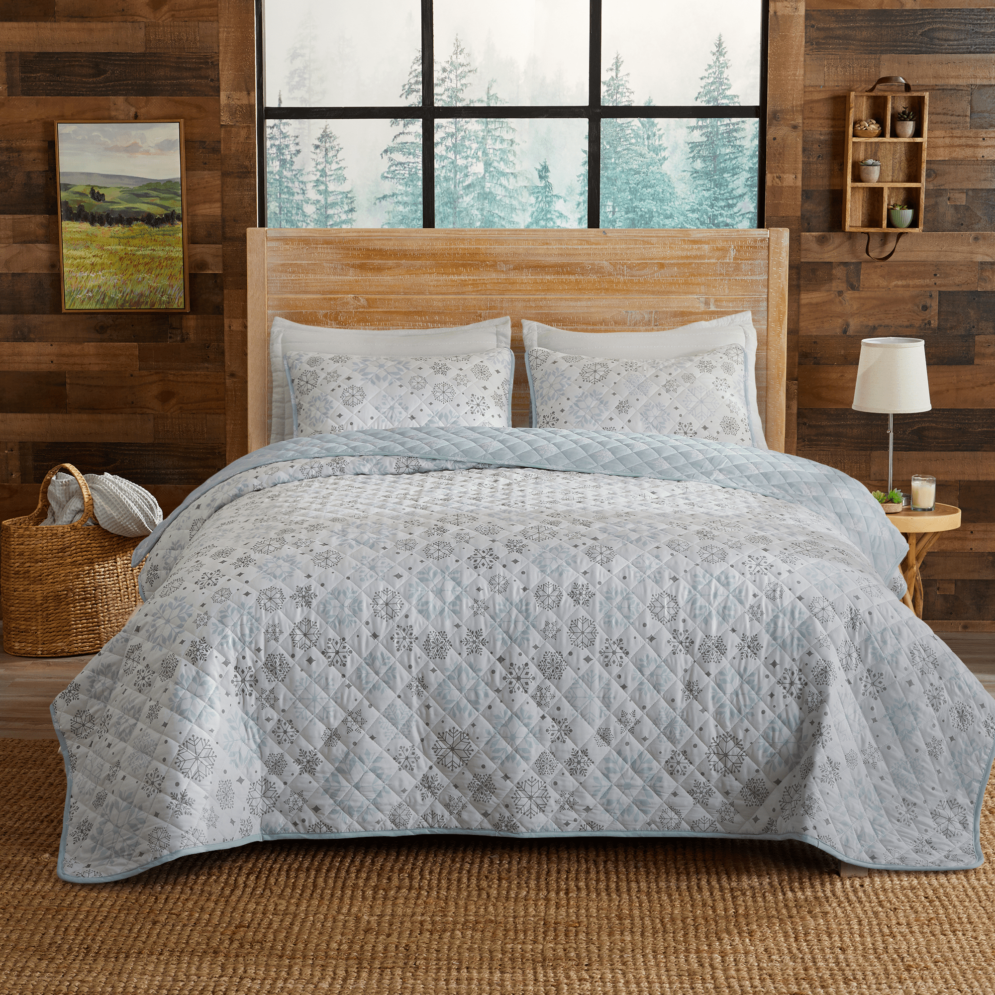 Great Bay Home 3 Piece Snowflake Quilt - Nova Collection 3 Piece Snowflake Quilt Set | Nova Collection 