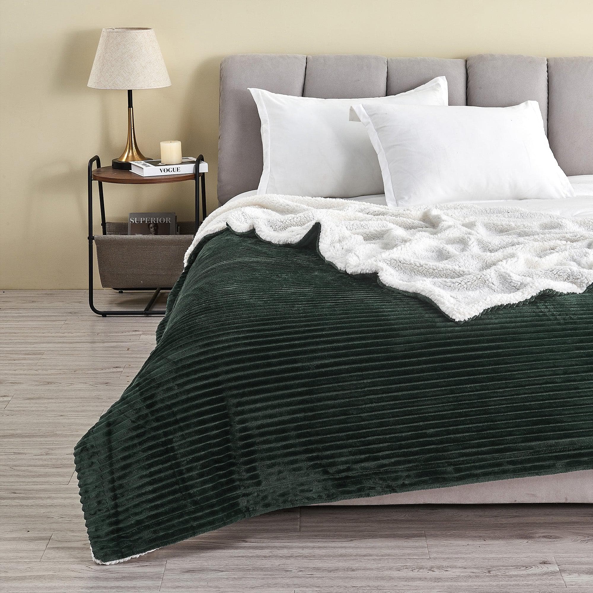 Ribbed Sherpa Throw Blanket | Corduroy Collection