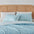 Great Bay Home Full / Queen / Linear Floral Blue Blue Floral Quilt Set - Senna Collection Floral Striped Quilt | Senna Collection 