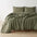 Great Bay Home Duvet Twin / Twin XL / Moss 100% European Flax Linen Duvet Set 100% European Flax Linen Duvet Set