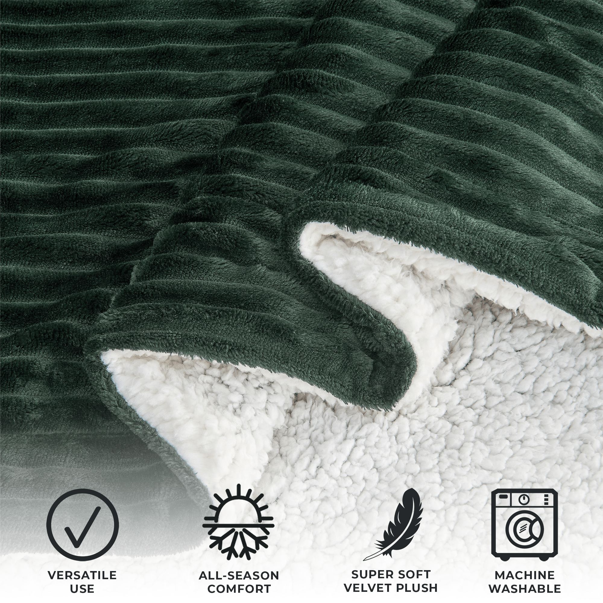 Ribbed Sherpa Throw Blanket | Corduroy Collection