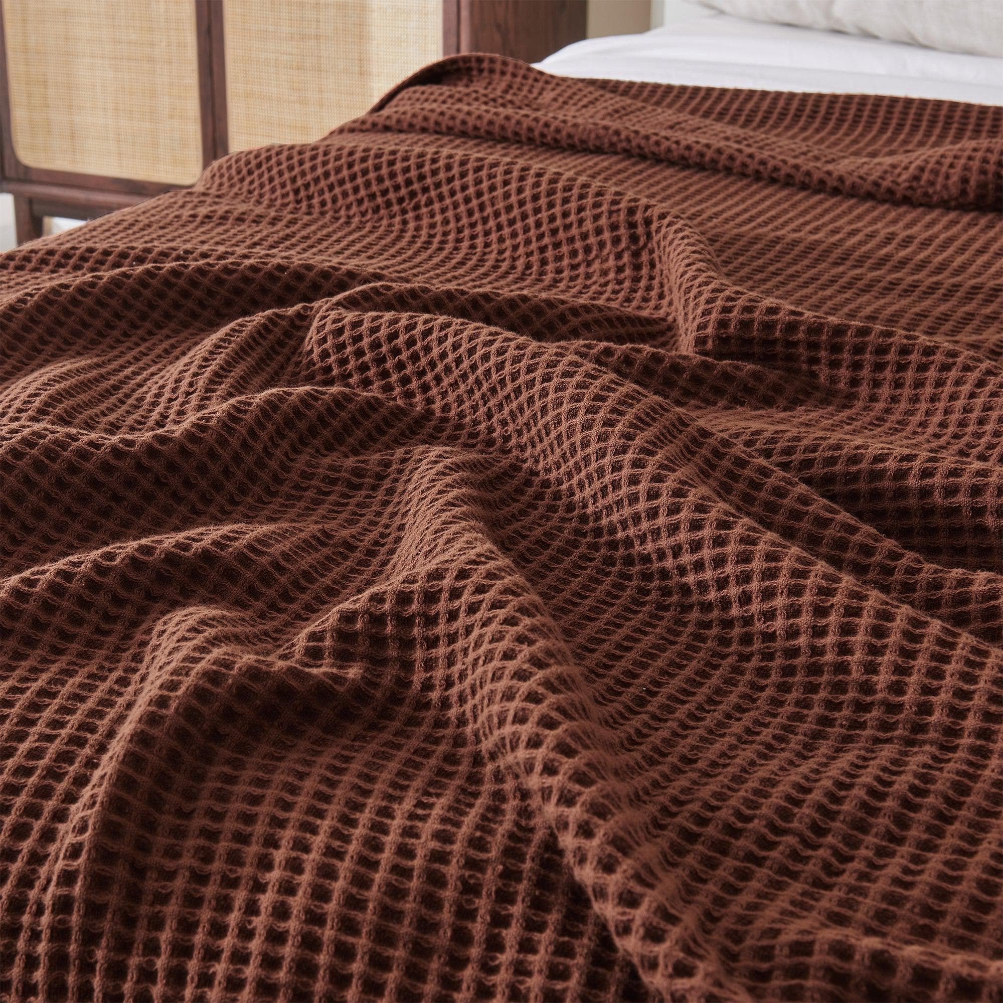 100% Cotton Waffle Weave Blanket - Mikala Collection