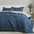 greatbayhome Quilts & Comforters King / California King / Navy Solid / Light Grey Solid Reversible Comforter Set - Odette Collection Reversible Comforter Set | Odette Collection 