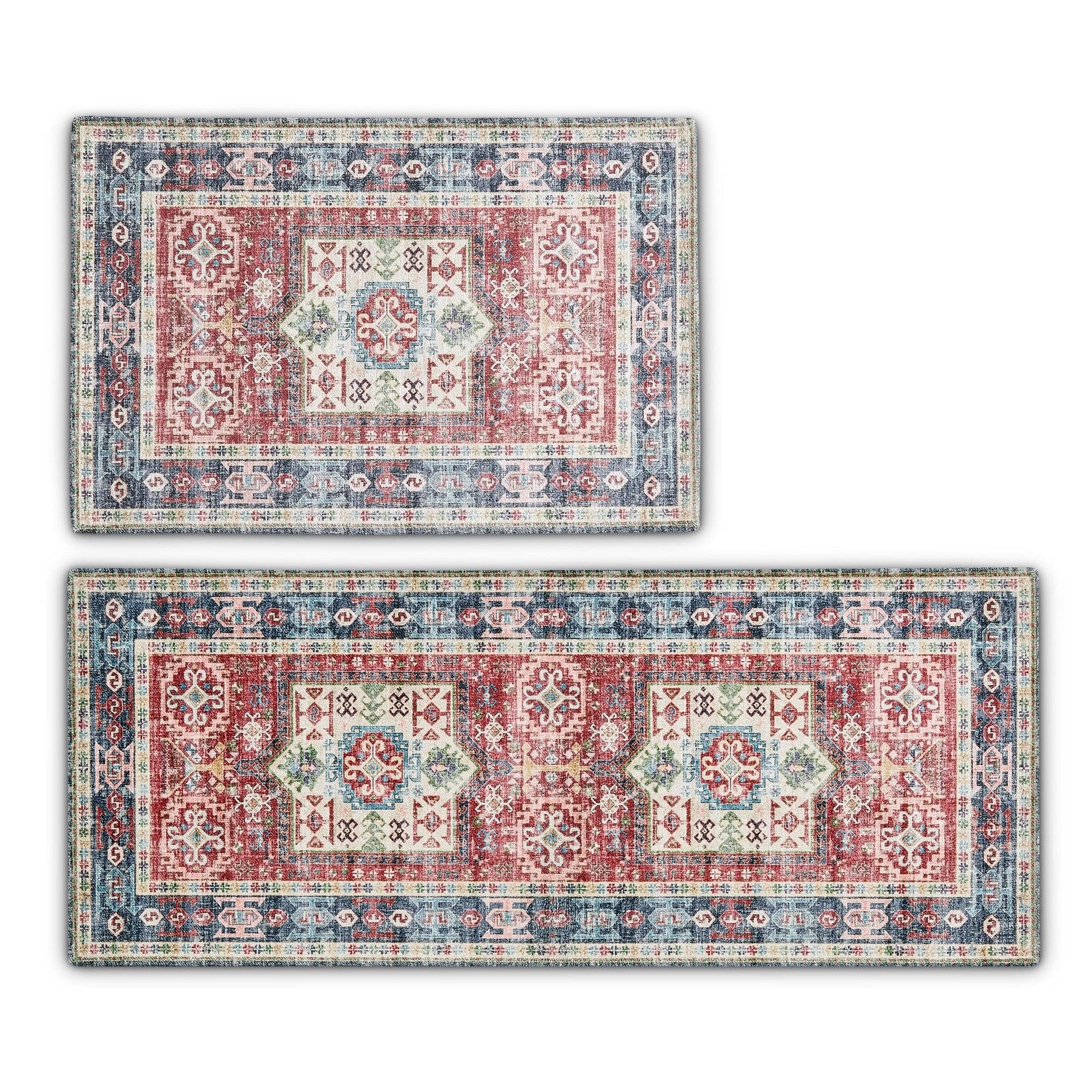 Medallion Machine Washable Accent Area Rug & Runner - Nava Collection